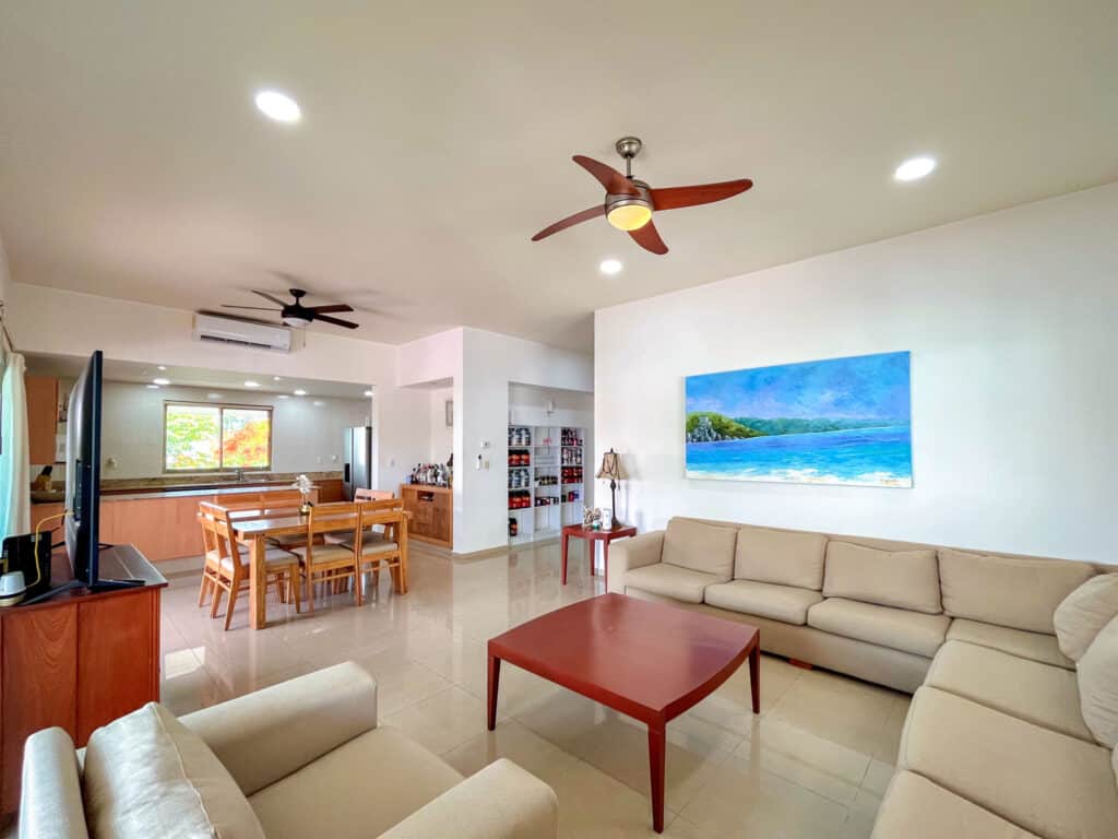 View of living room and kitchen