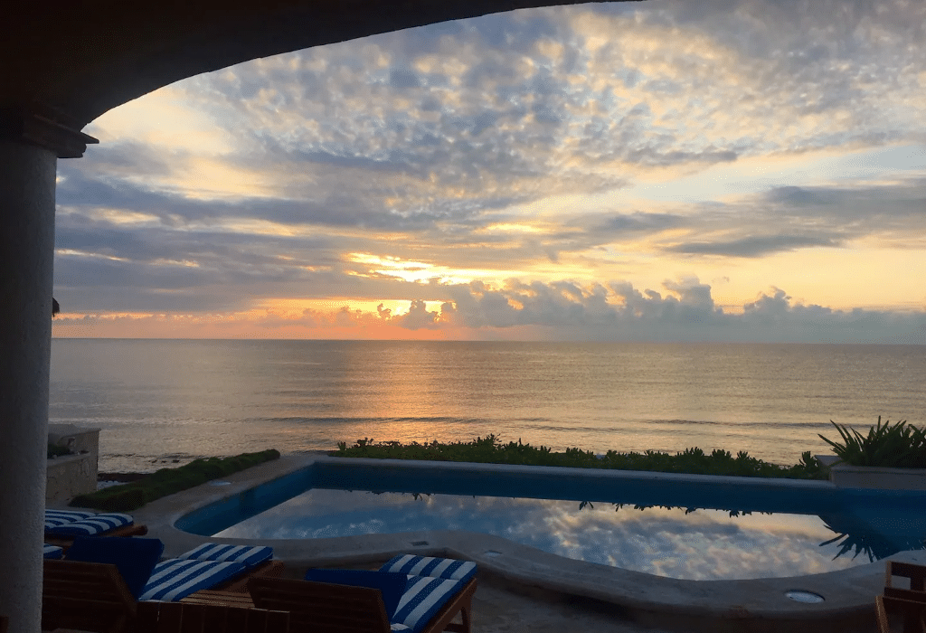 Casa 3 Palmeras beachfront villa in Tankah Bay, Tulum with panoramic Caribbean views